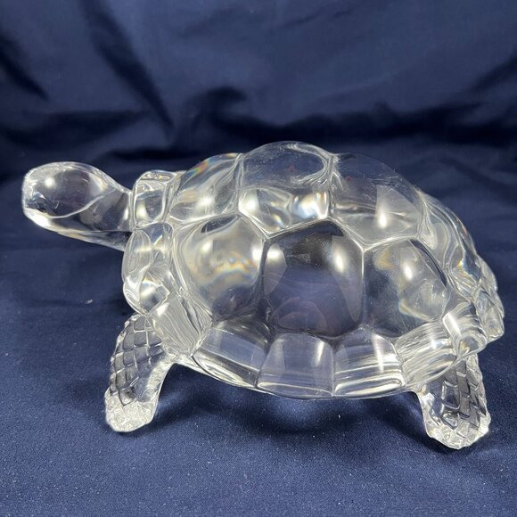 Lead Crystal Turtle Figurine By Cristal DArques France 24% Genuine Lead Crystal - Picture 2 of 4
